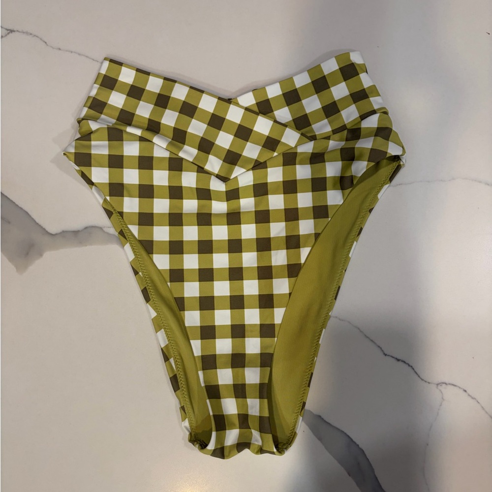 🌸 aerie plaid High-Waist Bikini Bottom